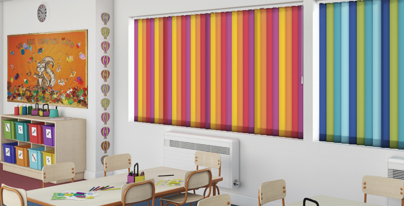 Multi coloured vertical blinds